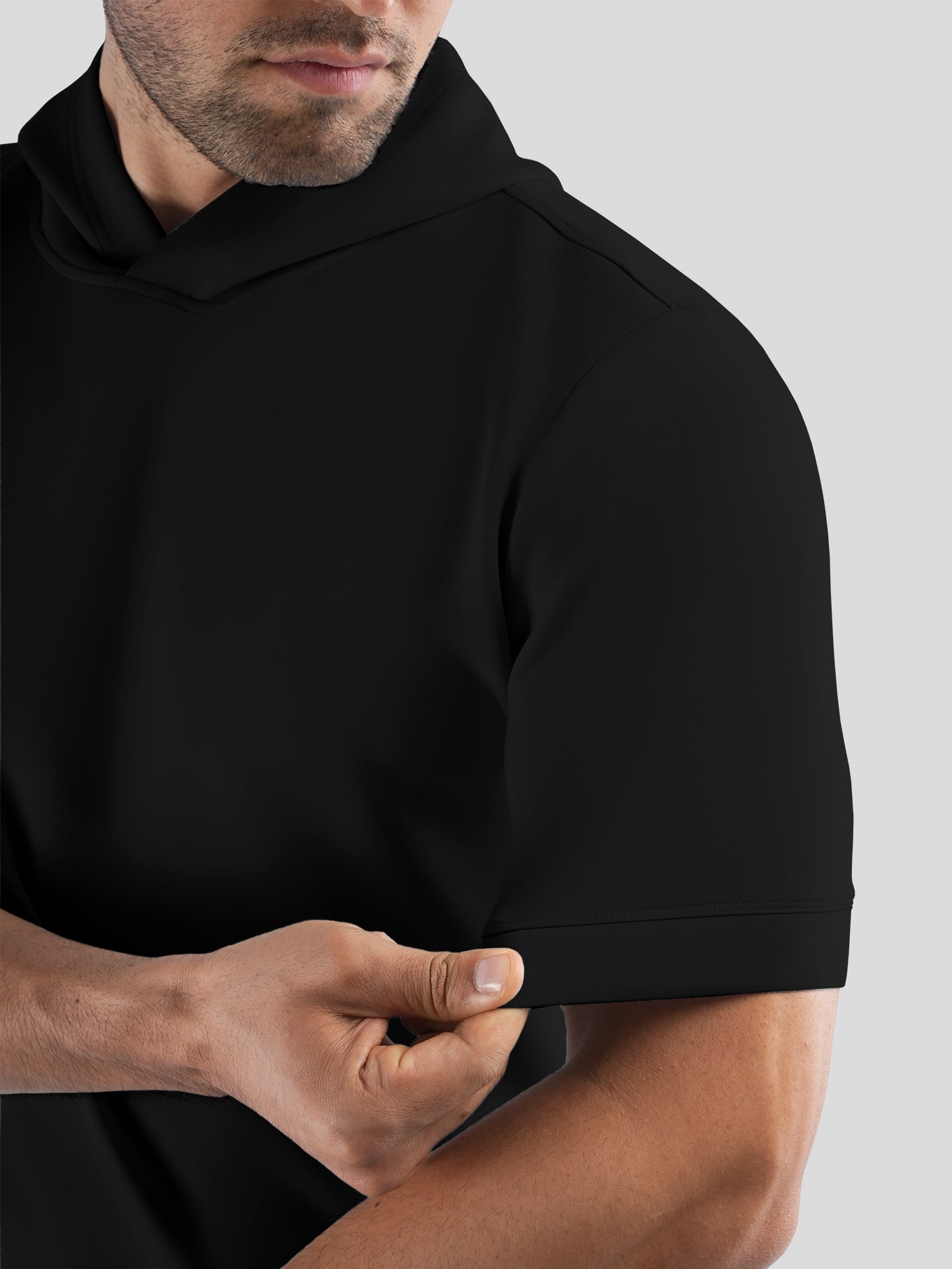 Sudadera Modal Blend de manga corta con gorrasucha