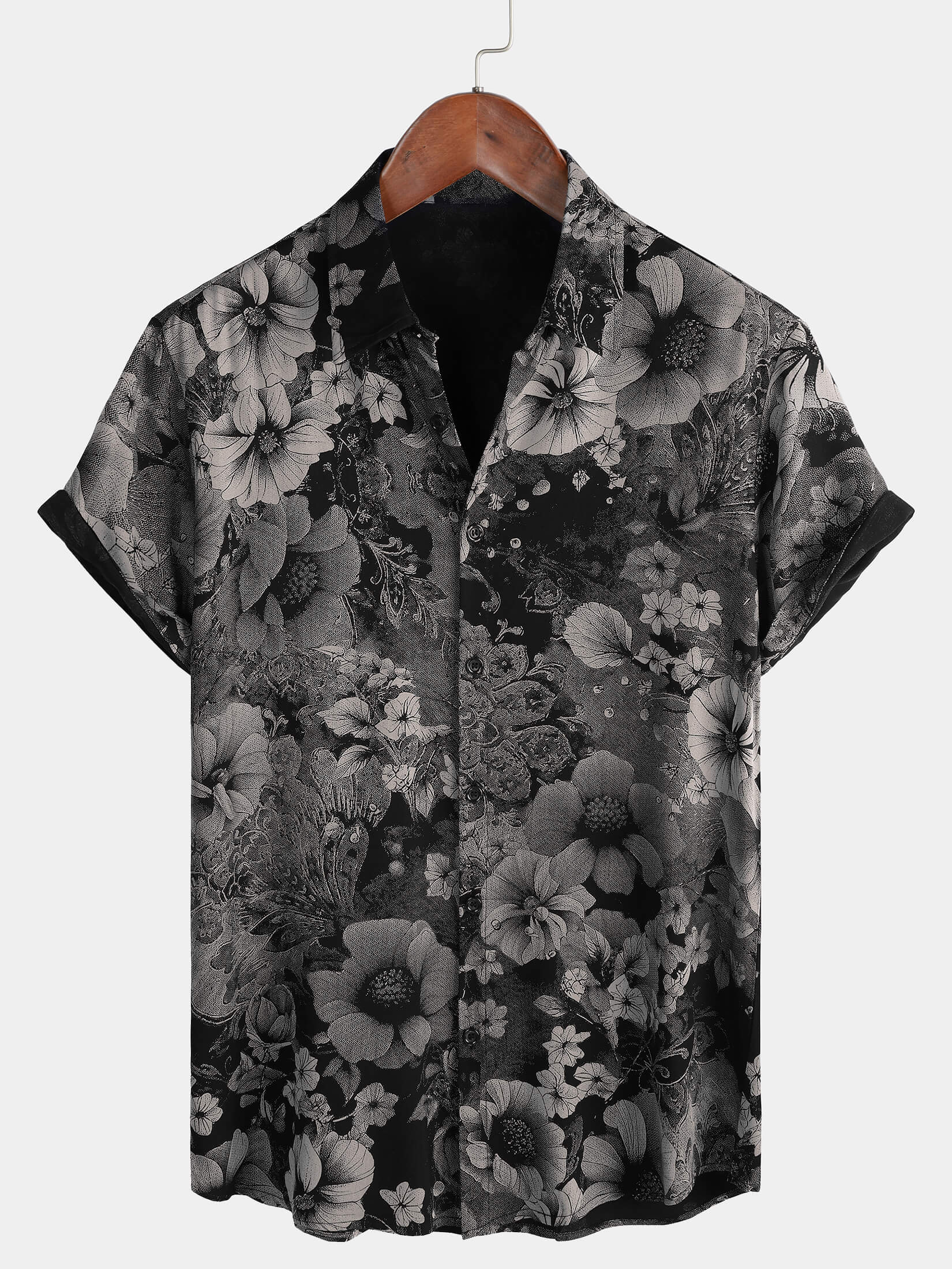 Camisa vintage floral Summer Holiday Hawaiian transpirable Button Up de manga corta para hombre