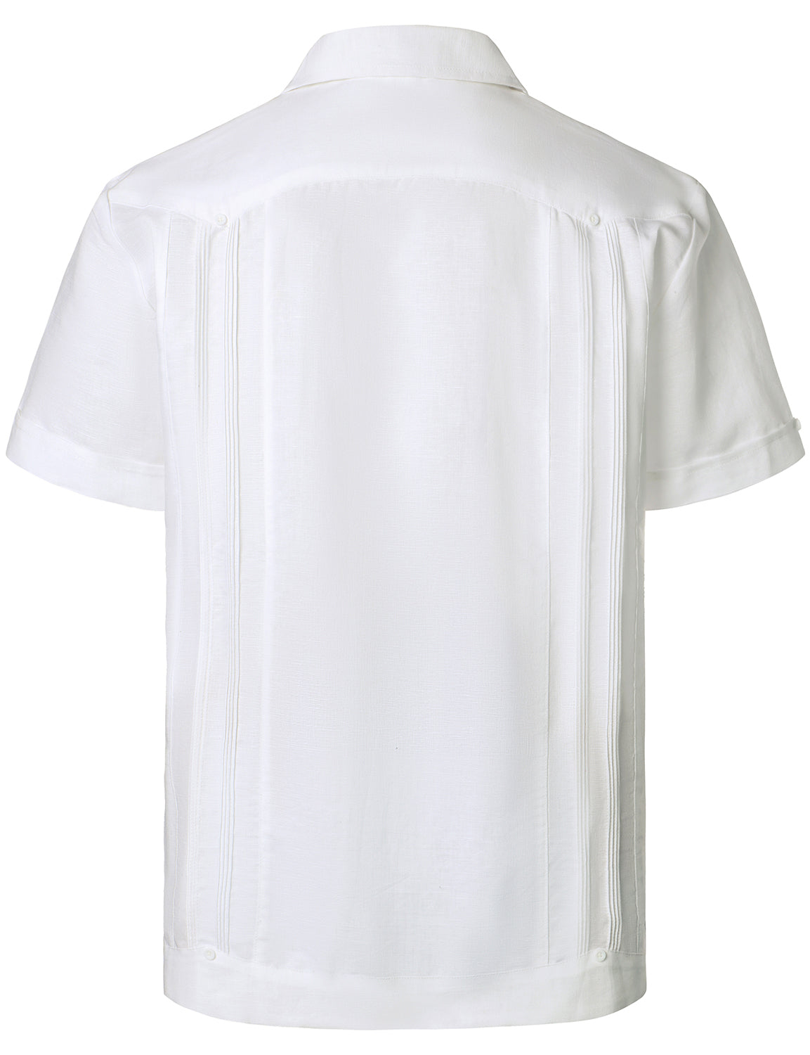 Camisa de lino Cuban Guayabera casual Button Up de manga corta Summer para hombre