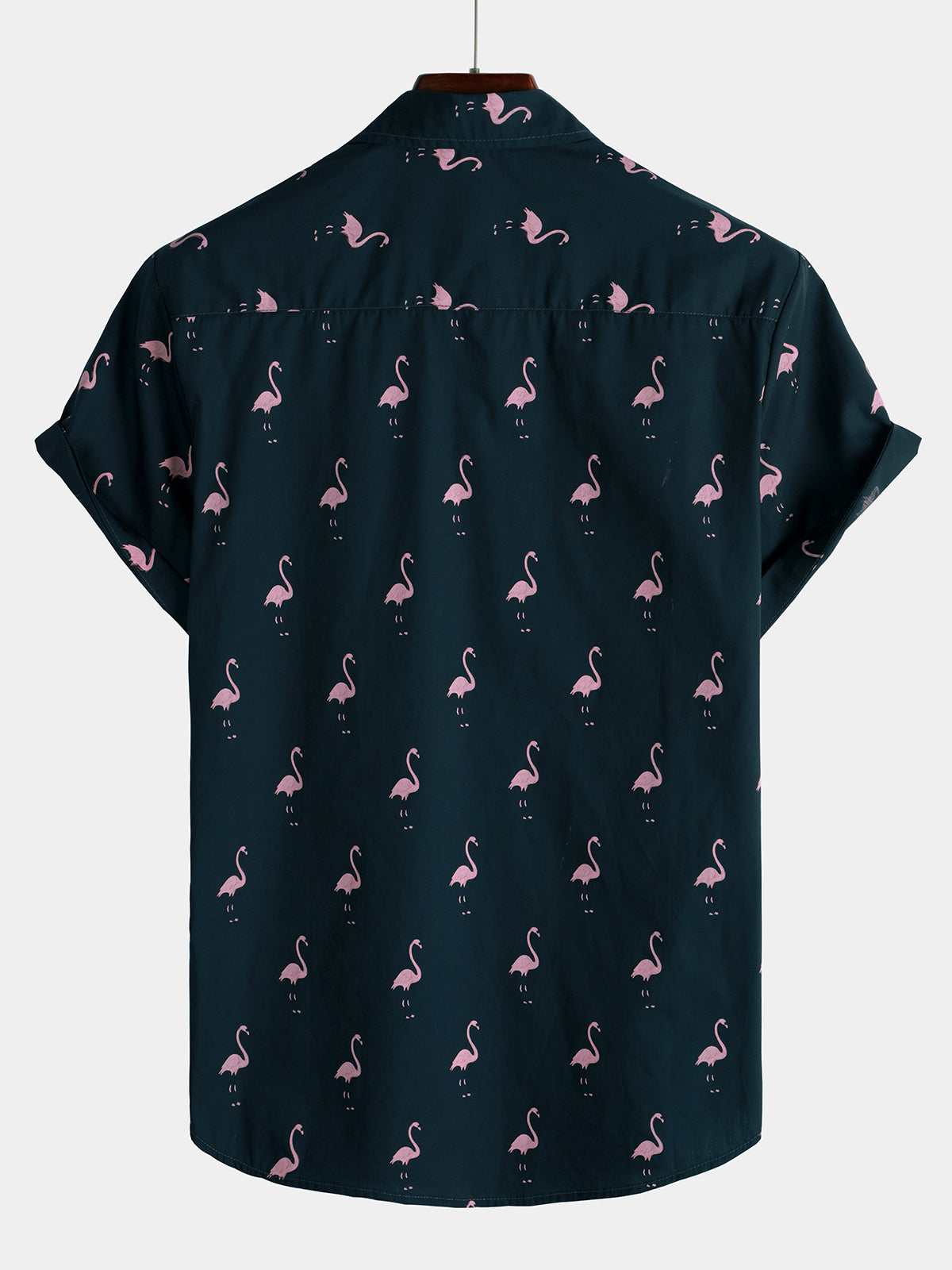 Camisa Tropical Flamingo Animal Button Up casual Hawaiian Holiday de manga corta para hombre