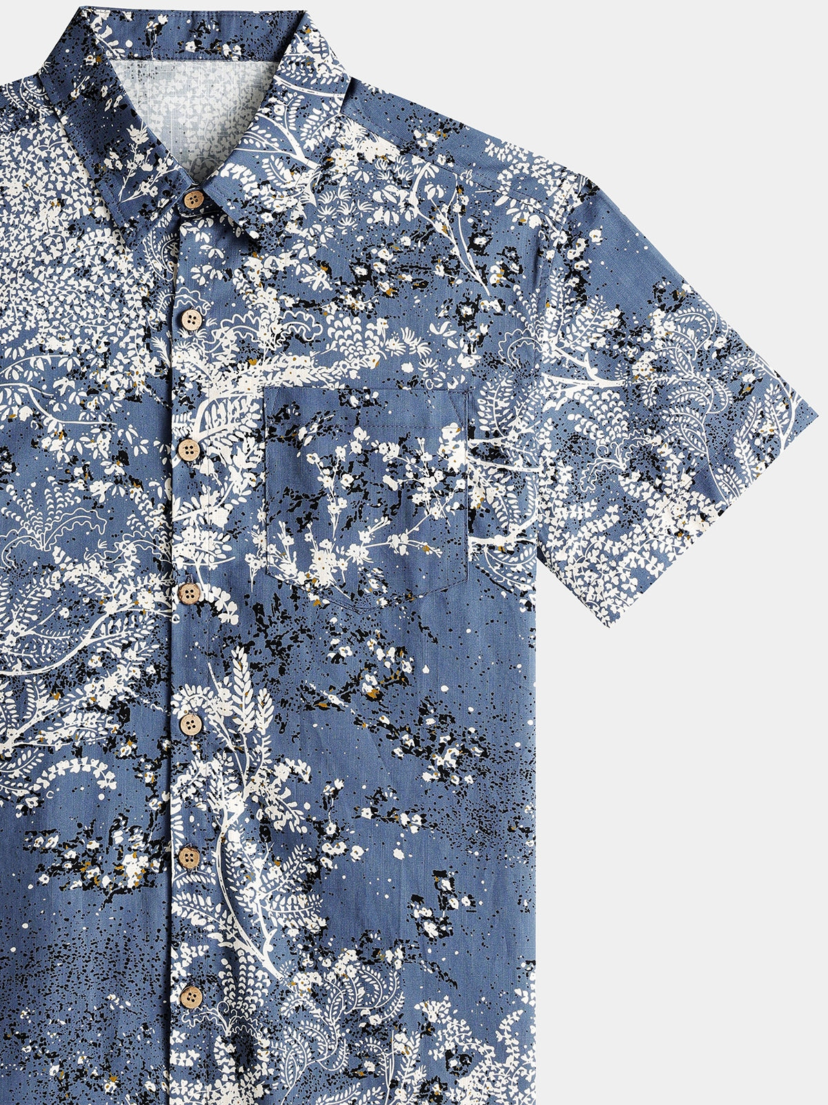 Camisa Artistic floral estampado de manga corta Button Up transpirable Cool casual para hombre