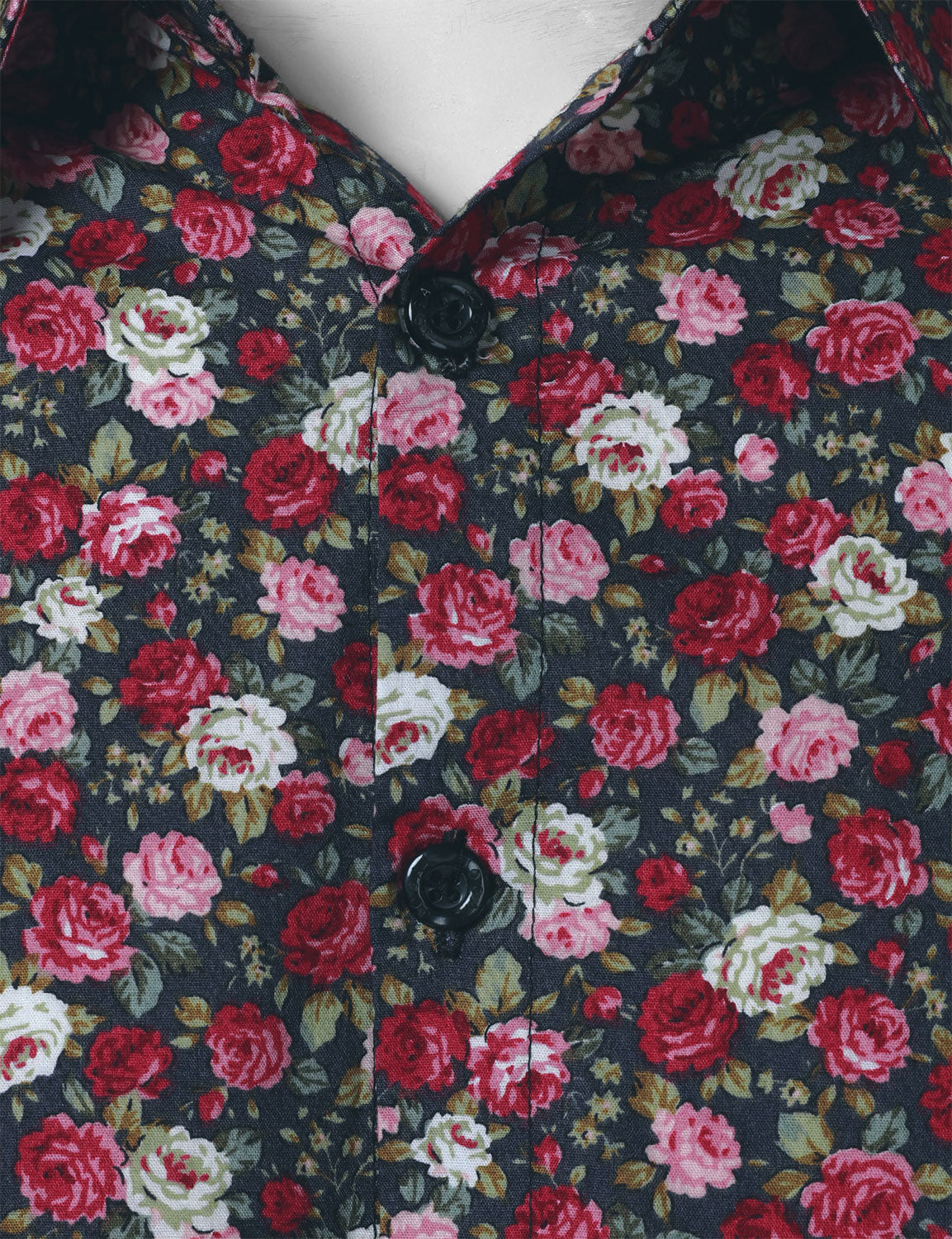 70s transpirable de algodón de manga larga floral Princamiseta para hombre