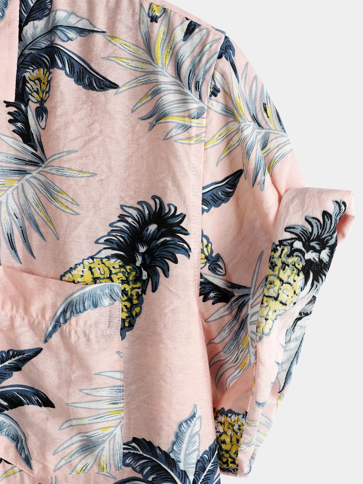 Holiday Pink Pineapple de manga corta Pockecamiseta para hombre