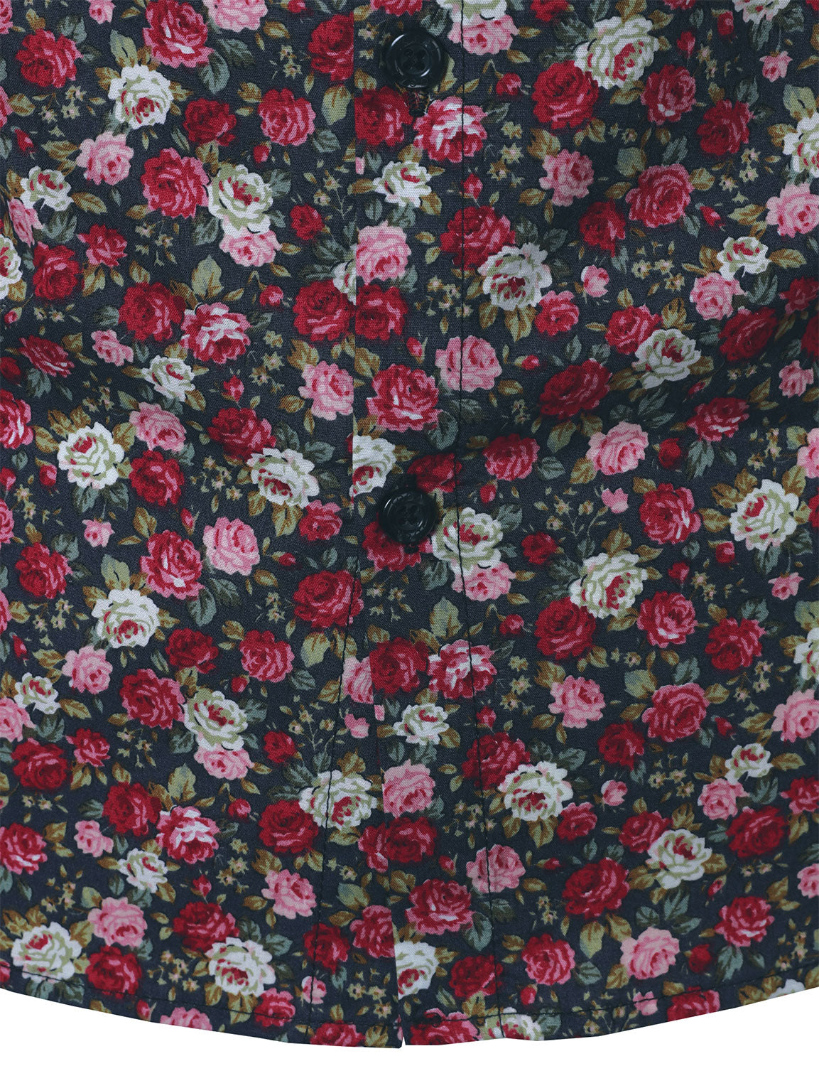 70s transpirable de algodón de manga larga floral Princamiseta para hombre