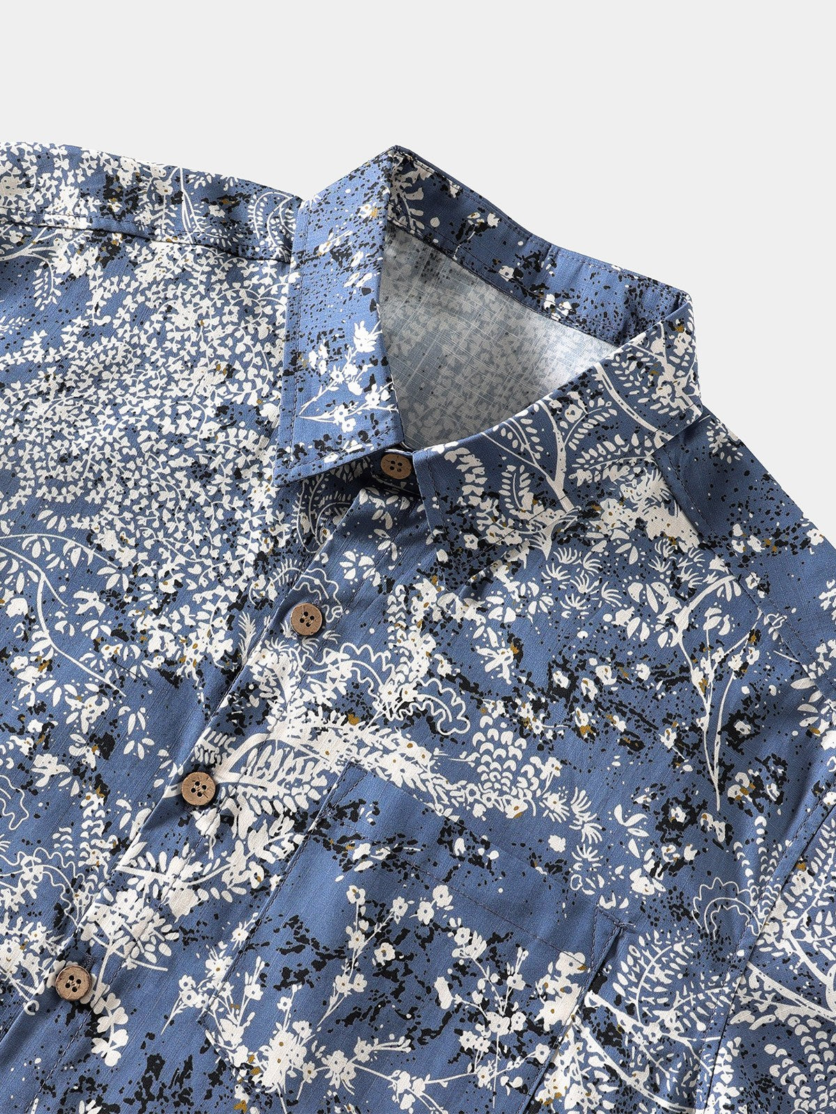 Camisa Artistic floral estampado de manga corta Button Up transpirable Cool casual para hombre