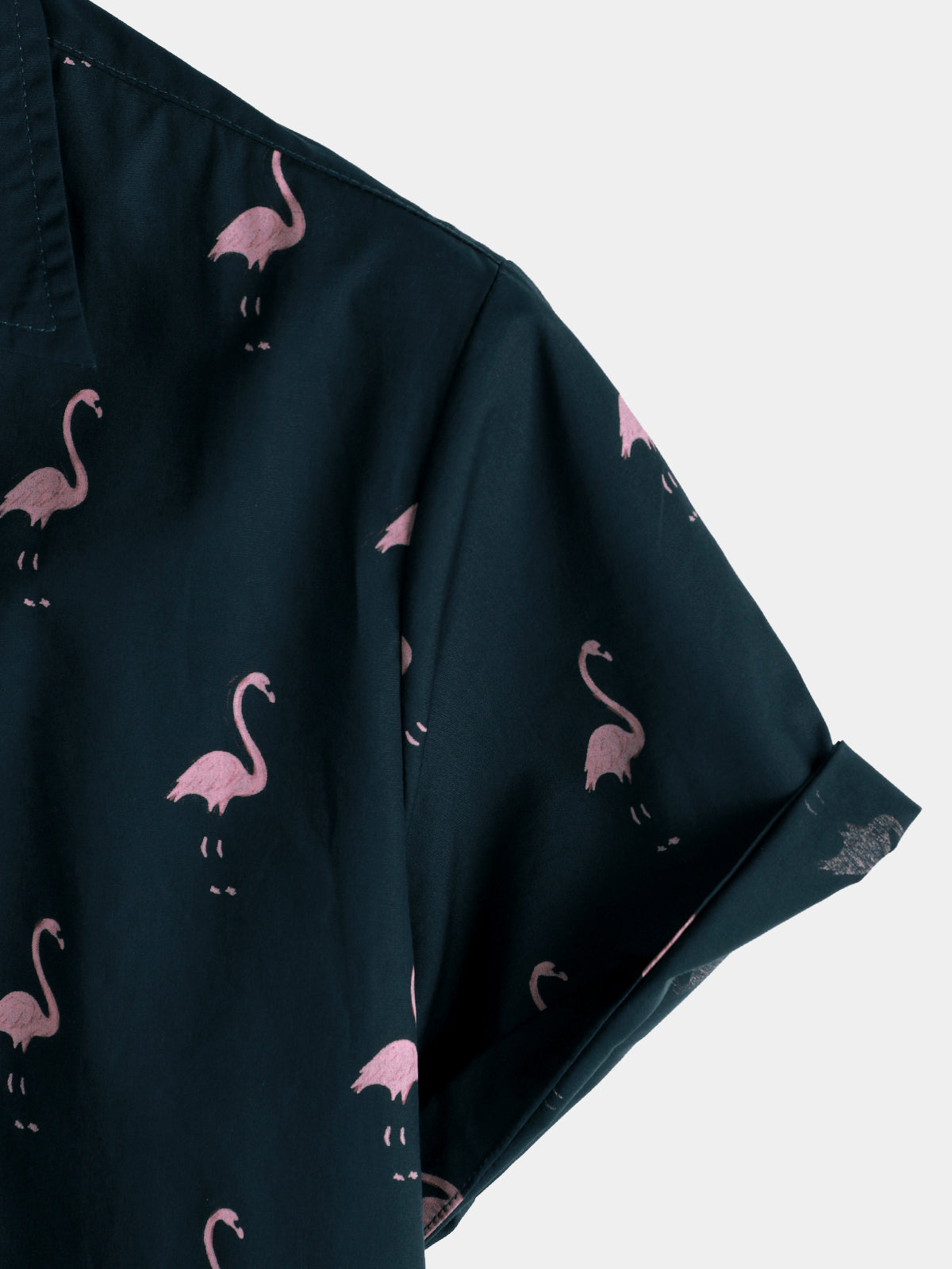 Camisa Tropical Flamingo Animal Button Up casual Hawaiian Holiday de manga corta para hombre