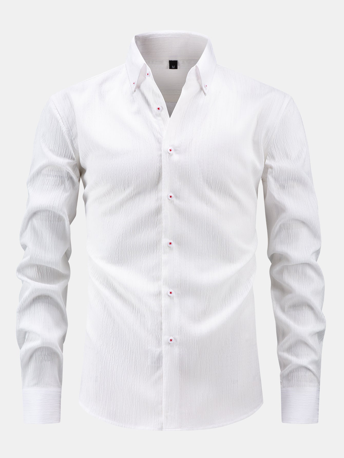Camisa de manga larga Crinkle Button Up