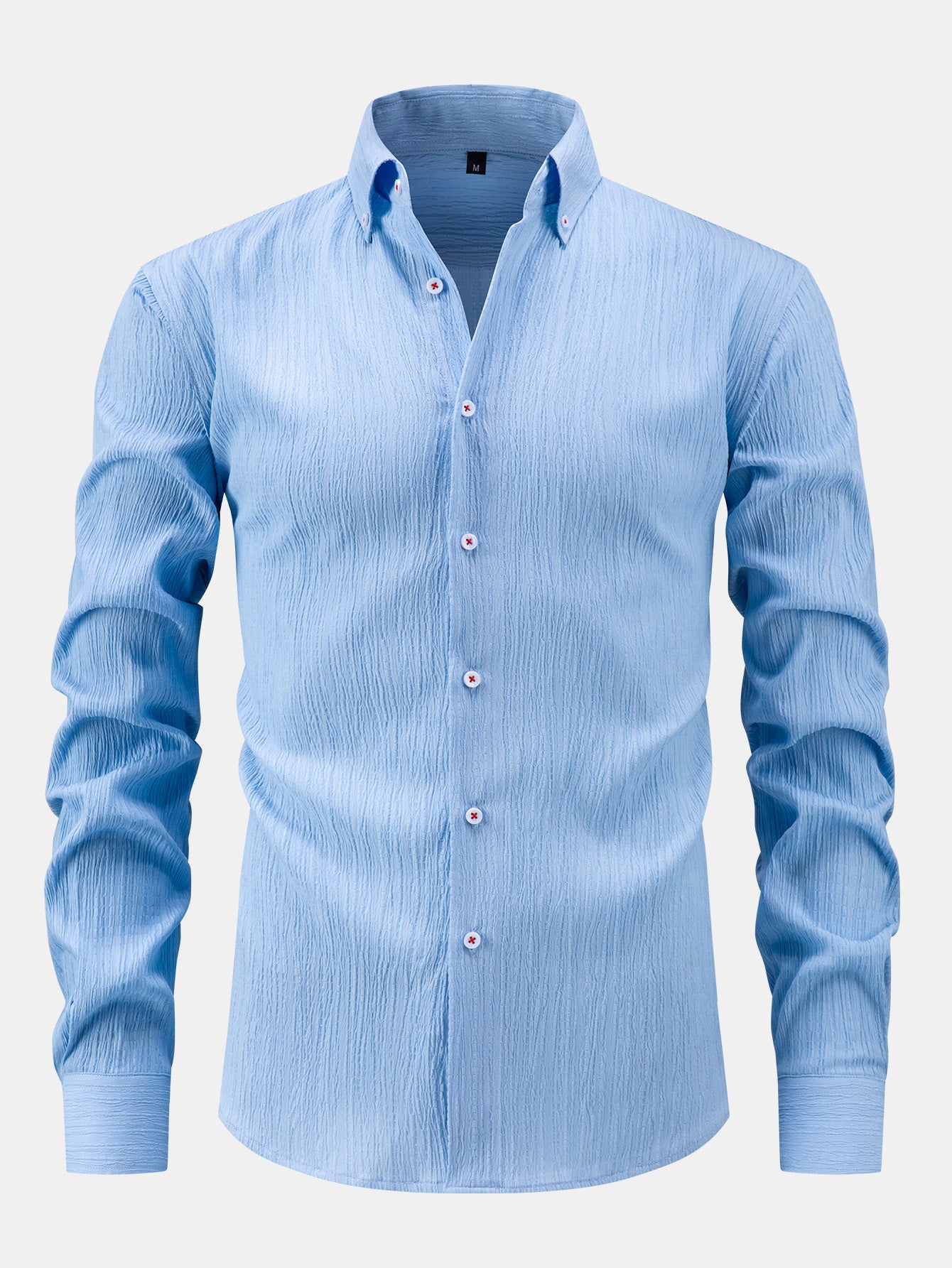 Camisa de manga larga Crinkle Button Up