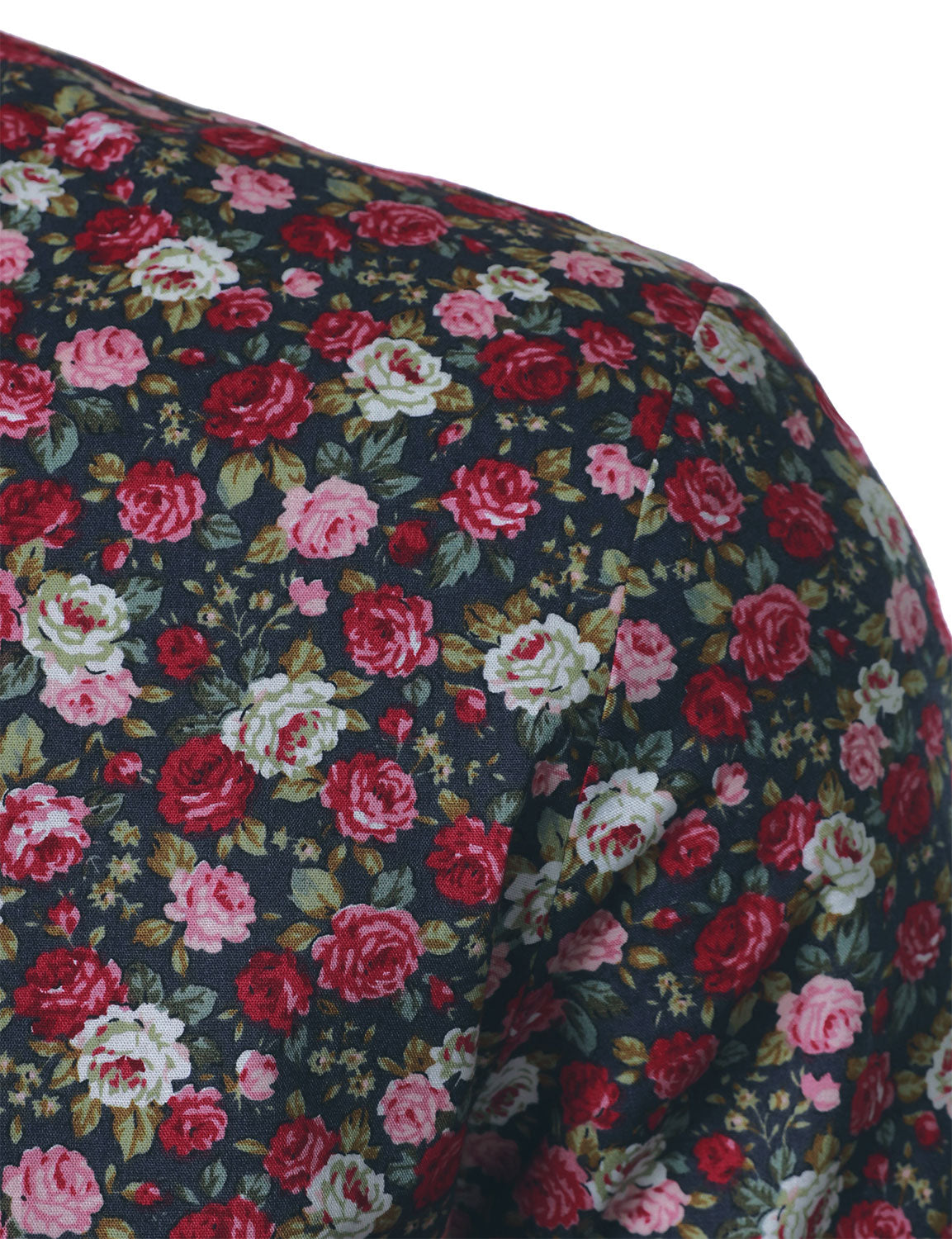 70s transpirable de algodón de manga larga floral Princamiseta para hombre