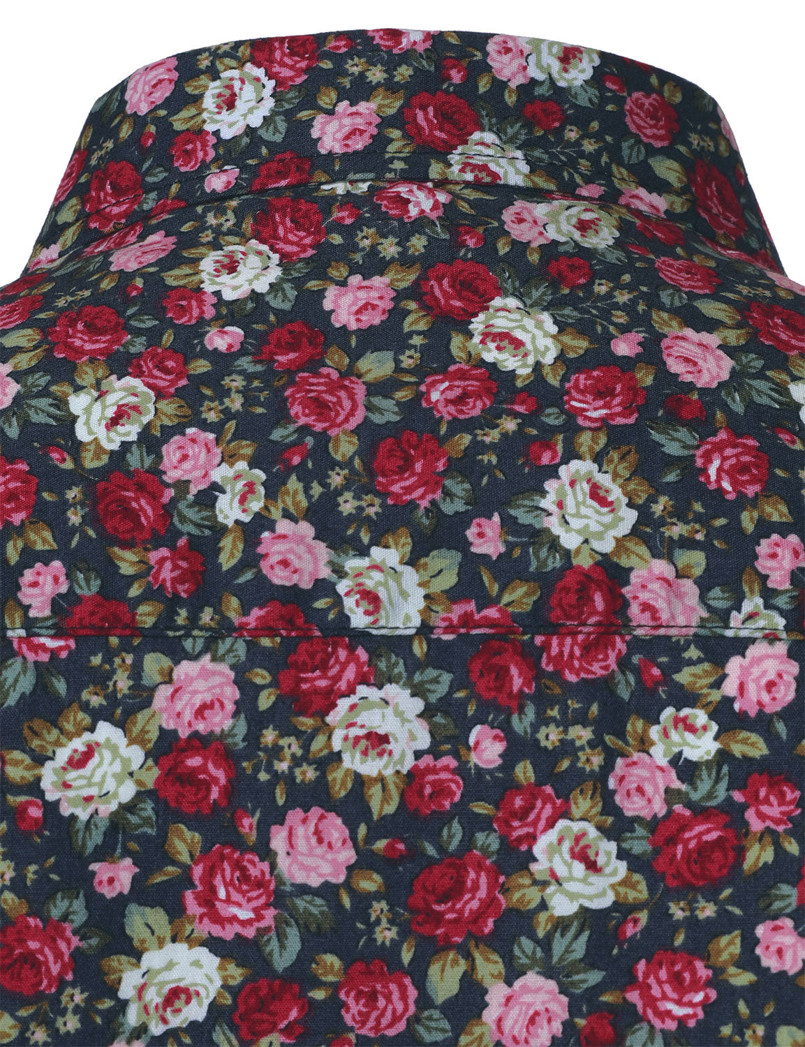 70s transpirable de algodón de manga larga floral Princamiseta para hombre