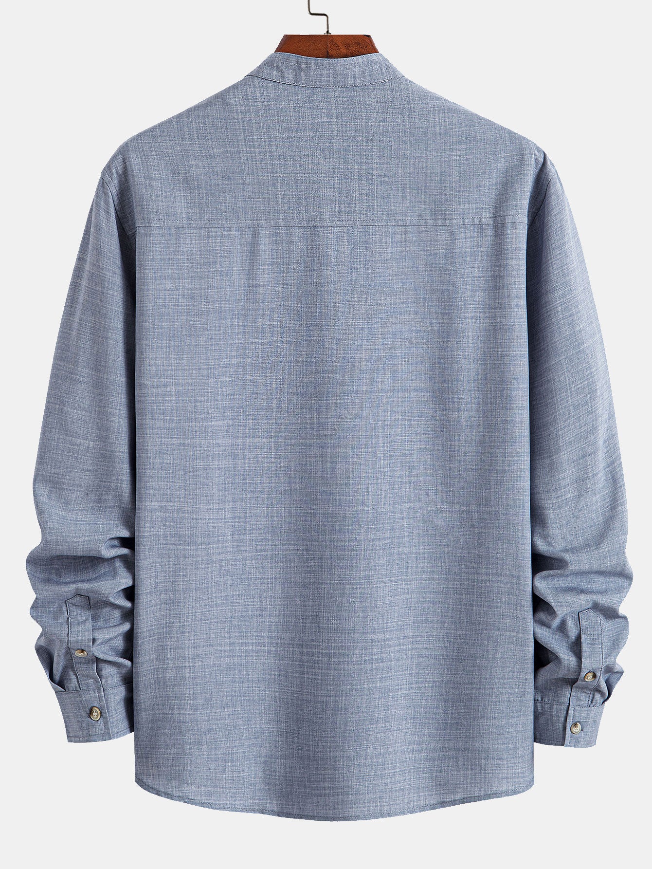 Camisa de manga larga Stand Collar