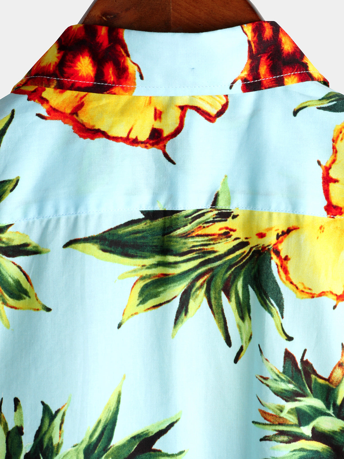 Camisa Pineapple estampado Holiday Pocket de algodón para hombre