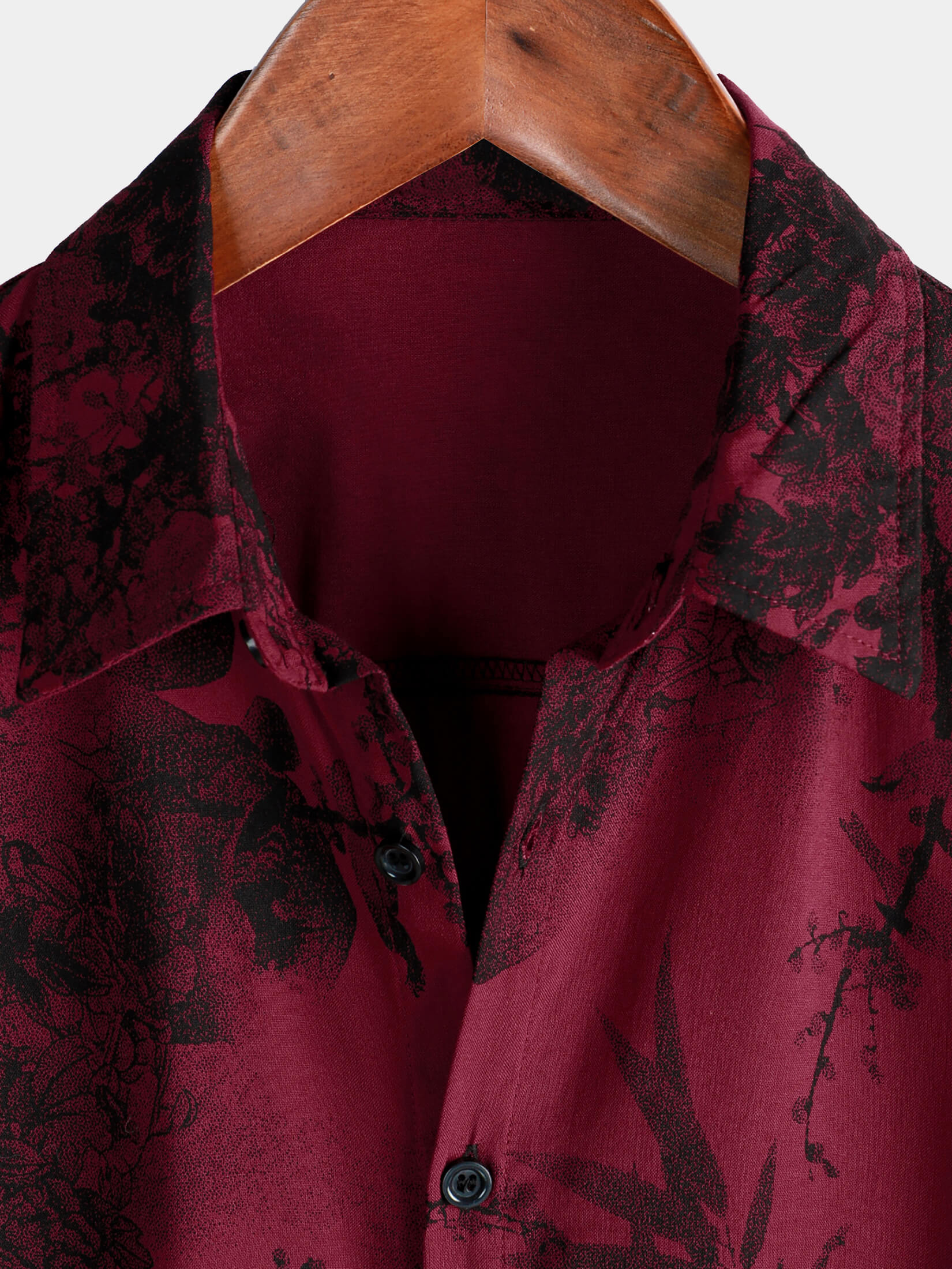 Camisa Red vintage floral Summer Holiday Hawaiian transpirable Button Up de manga corta para hombre