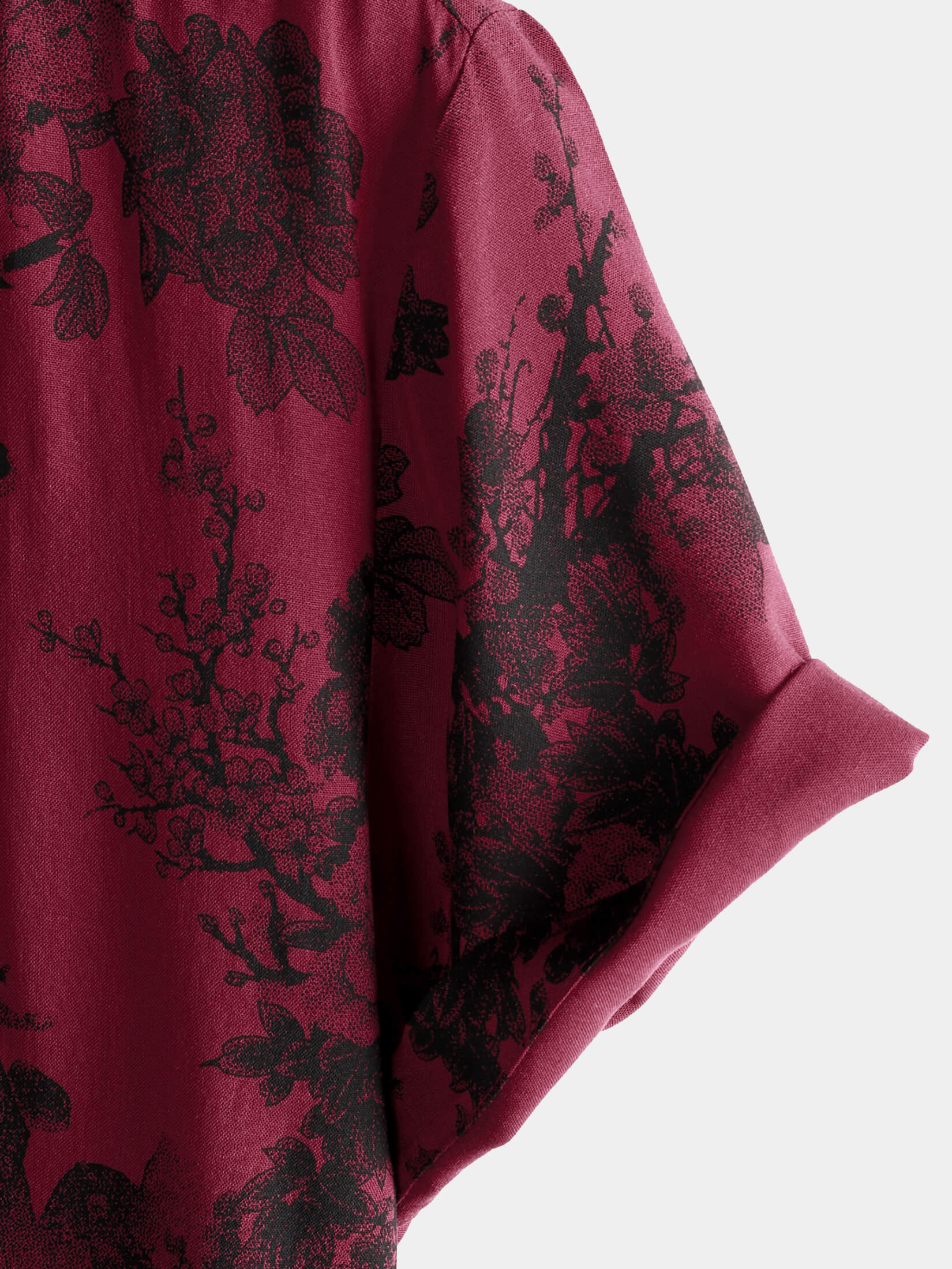 Camisa Red vintage floral Summer Holiday Hawaiian transpirable Button Up de manga corta para hombre