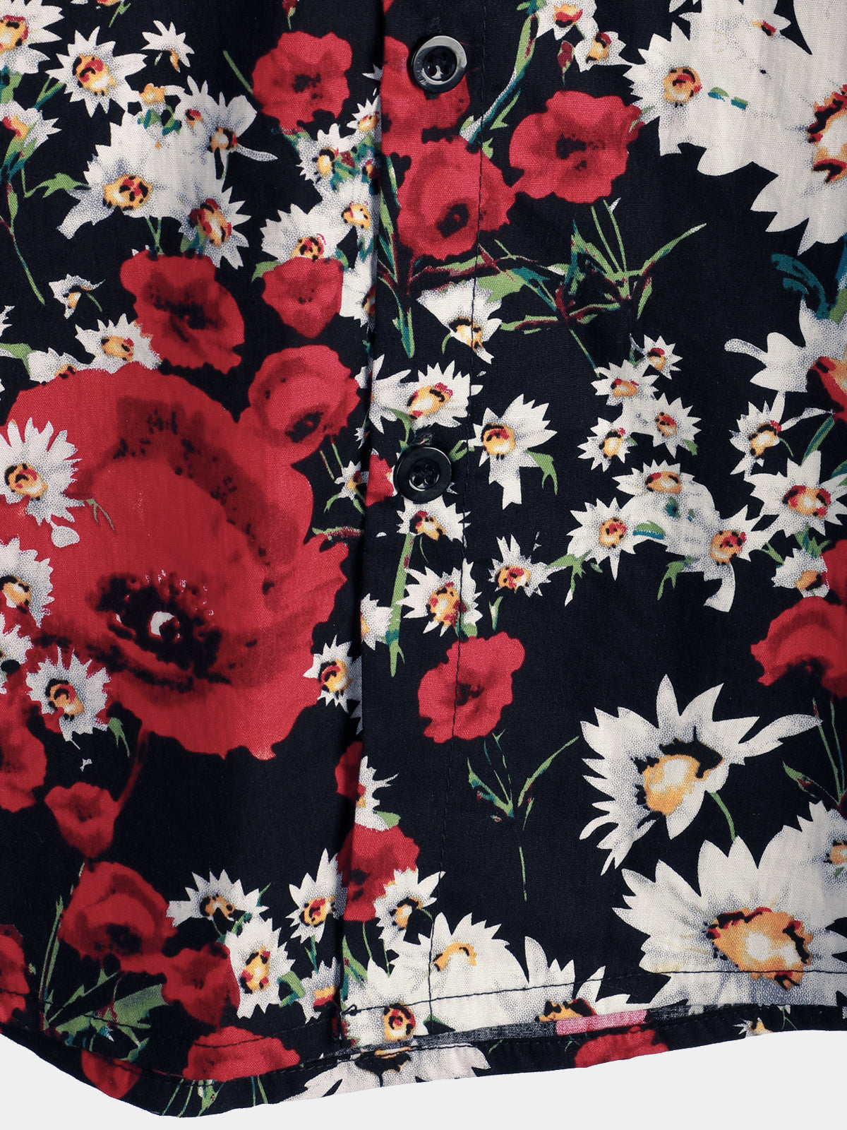 Camisa Summer Rose Daisy Flower estampado casual floral de manga corta para hombre