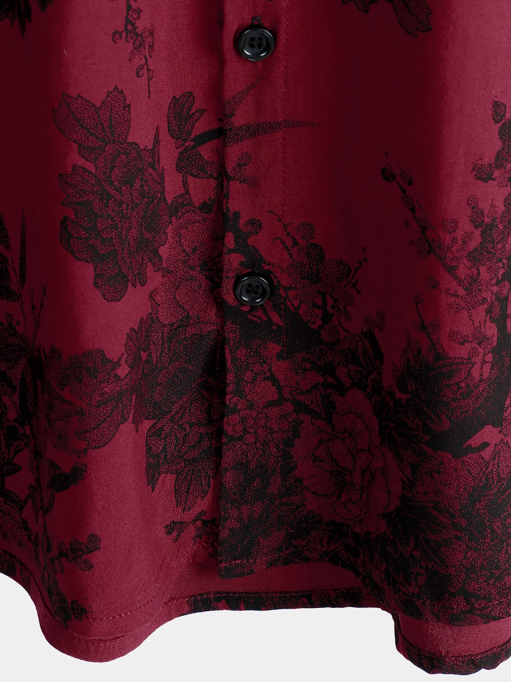 Camisa Red vintage floral Summer Holiday Hawaiian transpirable Button Up de manga corta para hombre