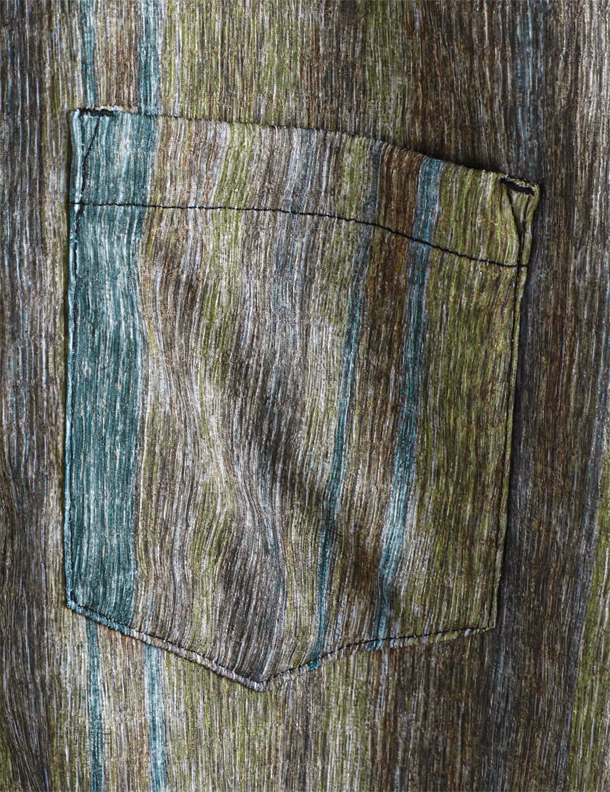 Camisa vintage Green a rayas Hawaiian Button Up de manga corta para hombre