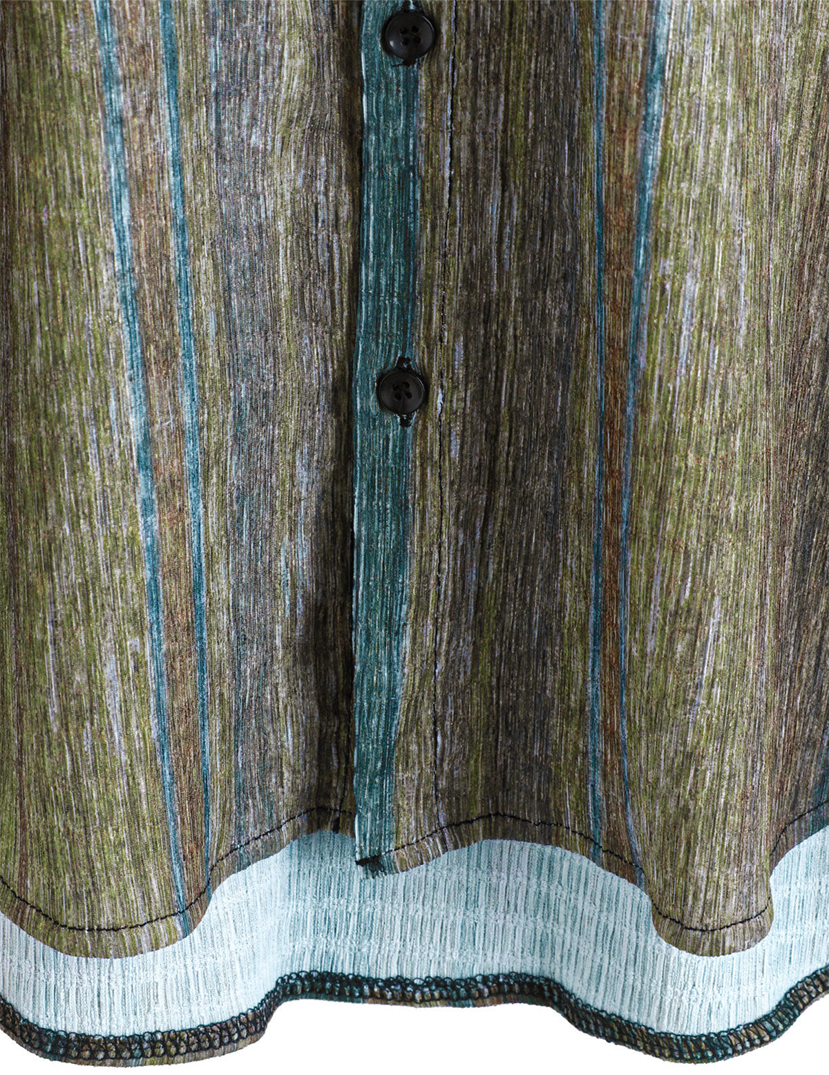 Camisa vintage Green a rayas Hawaiian Button Up de manga corta para hombre