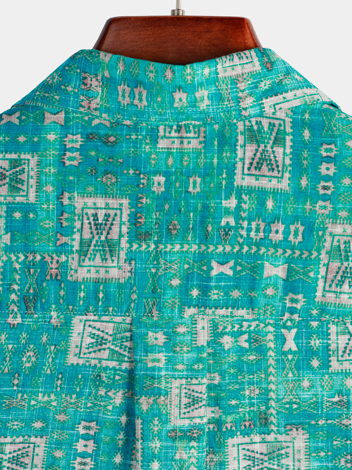 Camisa casual retro Holiday Pocket de manga corta para hombre