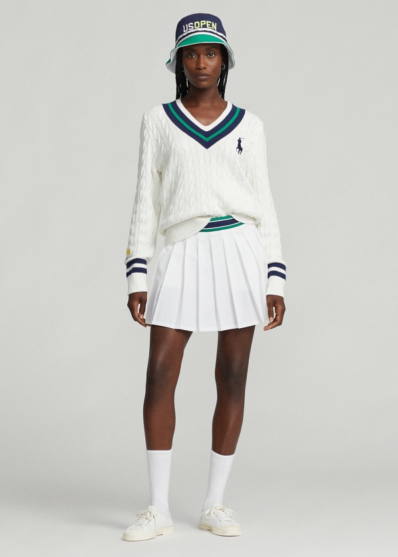 Falda Corta US Open Plisado Performance Mujer Blancos | JAEO65348 - vista 1