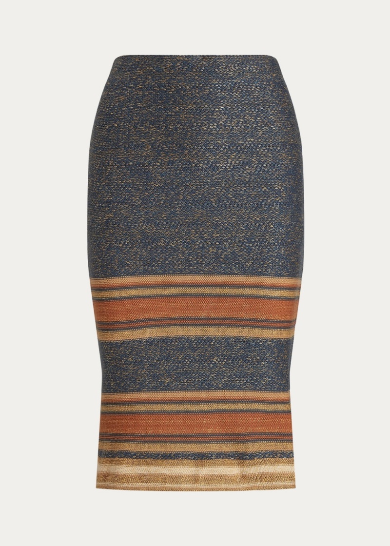 Falda A Rayas Algodon-Linen Knit Pencil Mujer Multicolor | KTWP21467 - vista 4