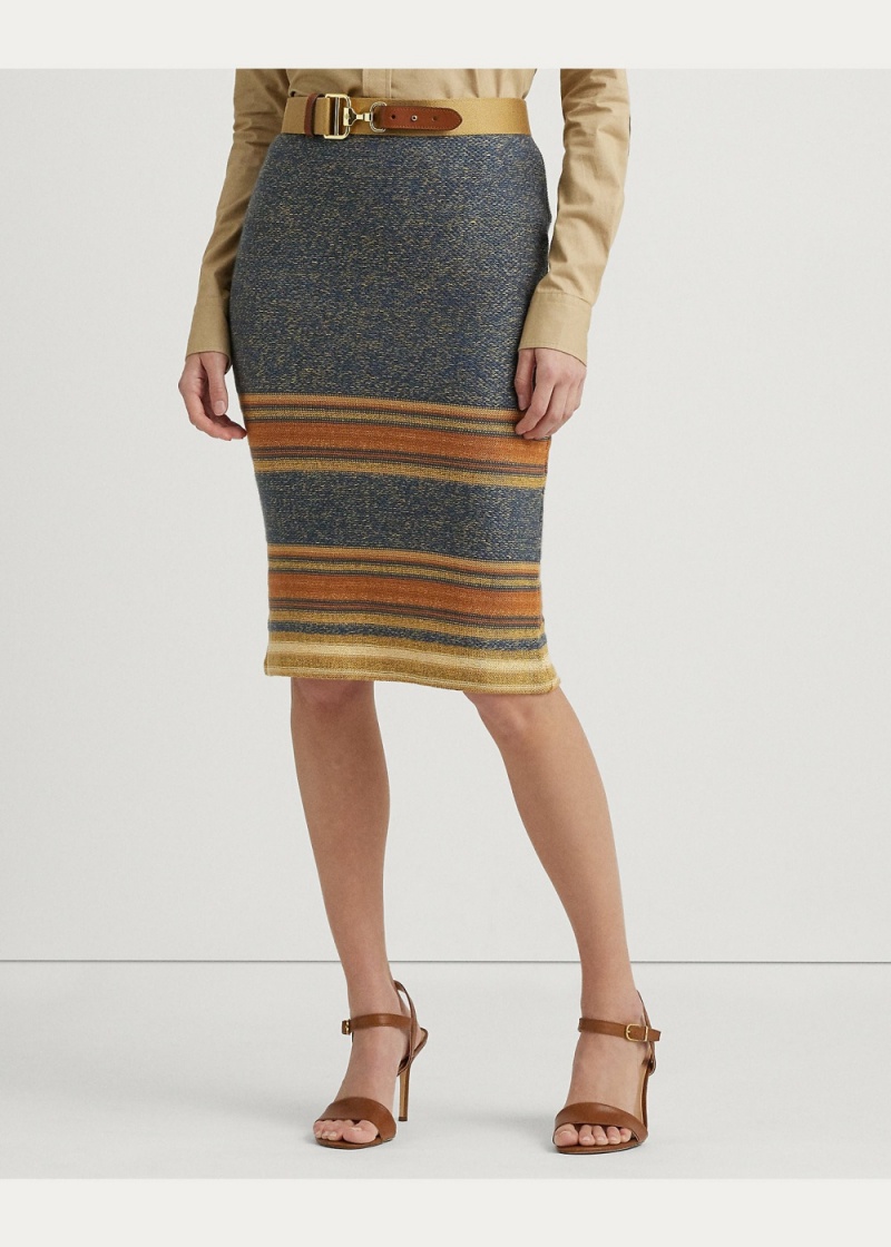 Falda A Rayas Algodon-Linen Knit Pencil Mujer Multicolor | KTWP21467 - vista 5