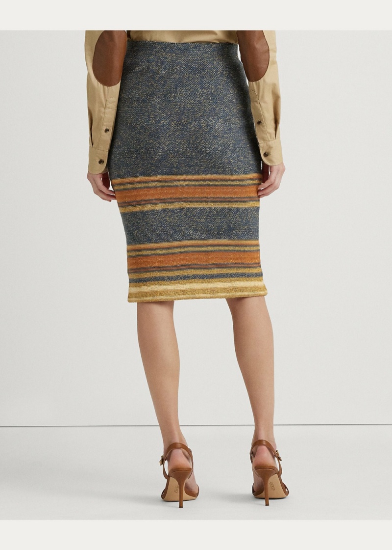 Falda A Rayas Algodon-Linen Knit Pencil Mujer Multicolor | KTWP21467 - vista 6
