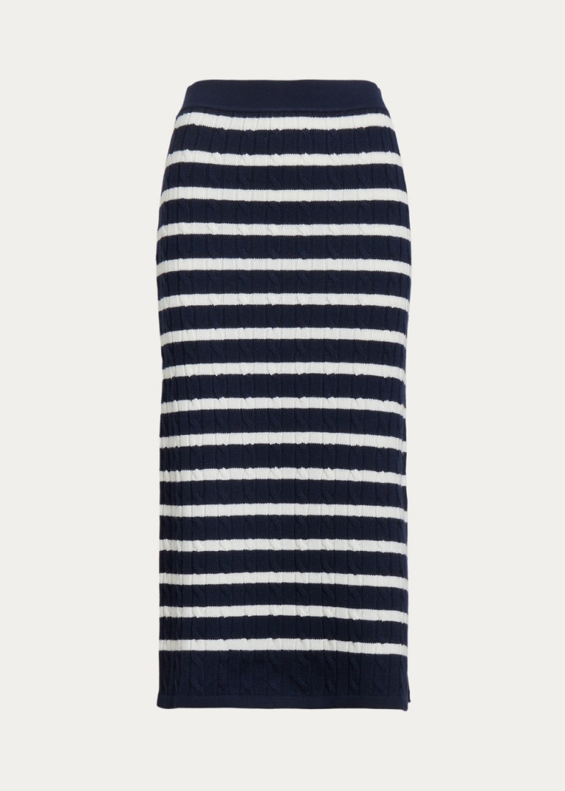 Falda A Rayas Cable-Knit Pull-On Jumpers Mujer Creme | SBEF18509 - vista 2