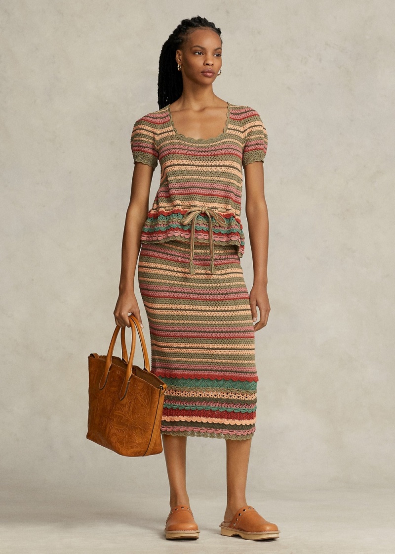 Falda A Rayas Pointelle-Knit Jumpers Mujer Multicolor | HWQL20914 - vista 1