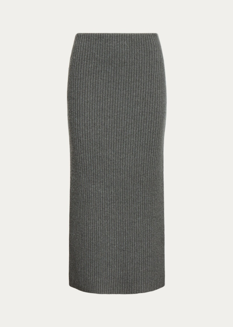 Falda Algodon Knit Pencil Mujer Negros | VAXL90214 - vista 2