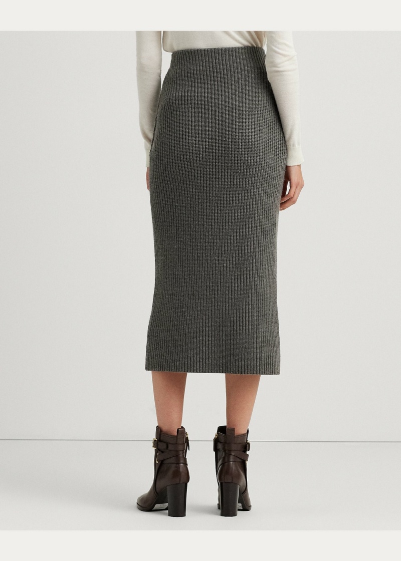 Falda Algodon Knit Pencil Mujer Negros | VAXL90214 - vista 4