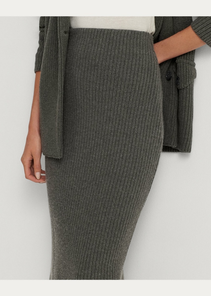Falda Algodon Knit Pencil Mujer Negros | VAXL90214 - vista 5