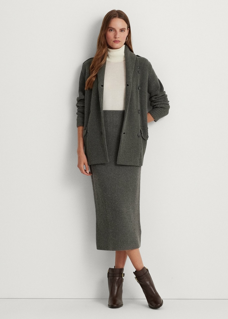 Falda Algodon Knit Pencil Mujer Negros | VAXL90214 - vista 1