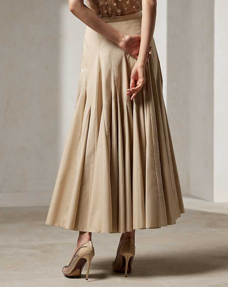 Falda Ralph Lauren Aubrie Cotton Mujer Fawn | OFPYGVA-42 - vista 4