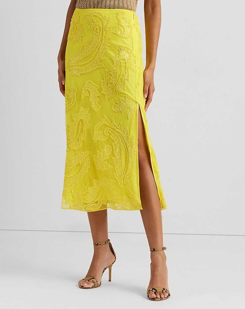 Falda Ralph Lauren Beaded Mesh Midi Mujer Azules | CTYKIWB-48 - vista 3