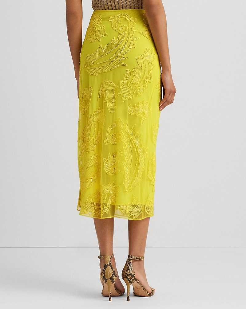 Falda Ralph Lauren Beaded Mesh Midi Mujer Azules | CTYKIWB-48 - vista 4