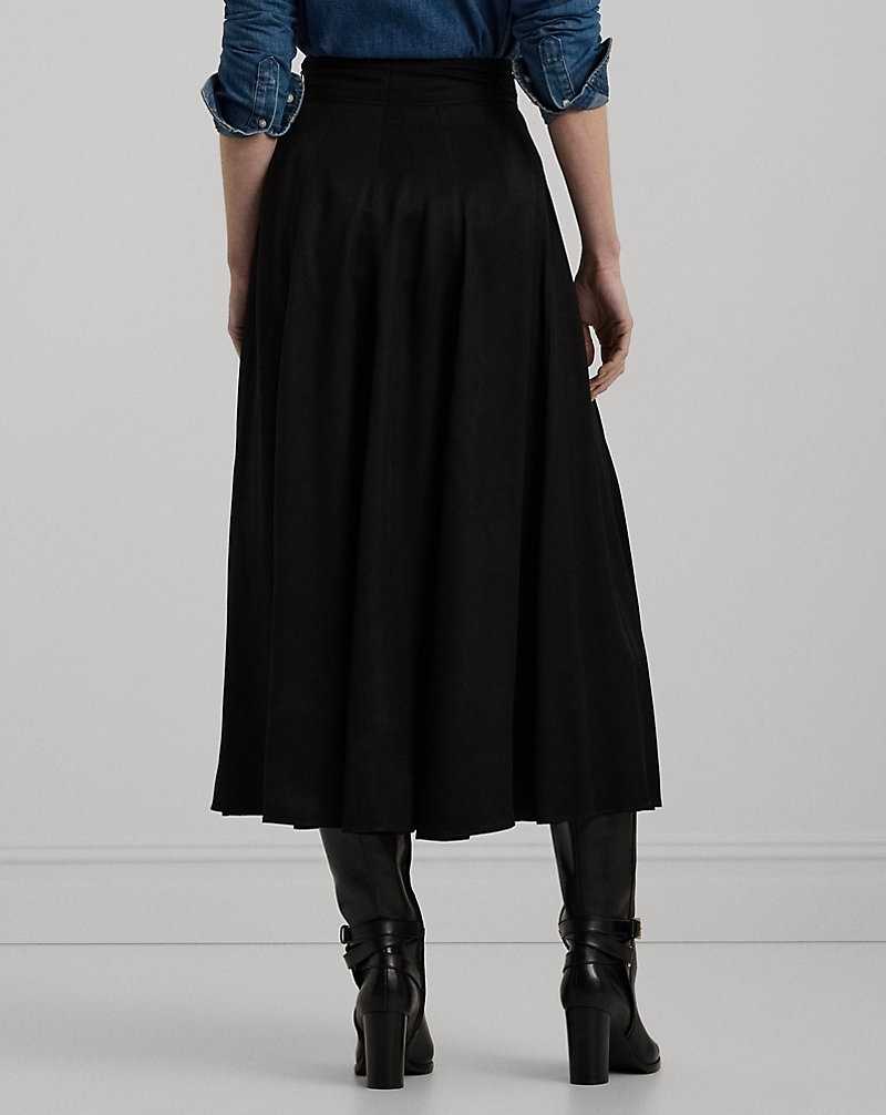 Falda Ralph Lauren Buckle-Trim Twill Midi Mujer Negros | XTQHVCU-82 - vista 4