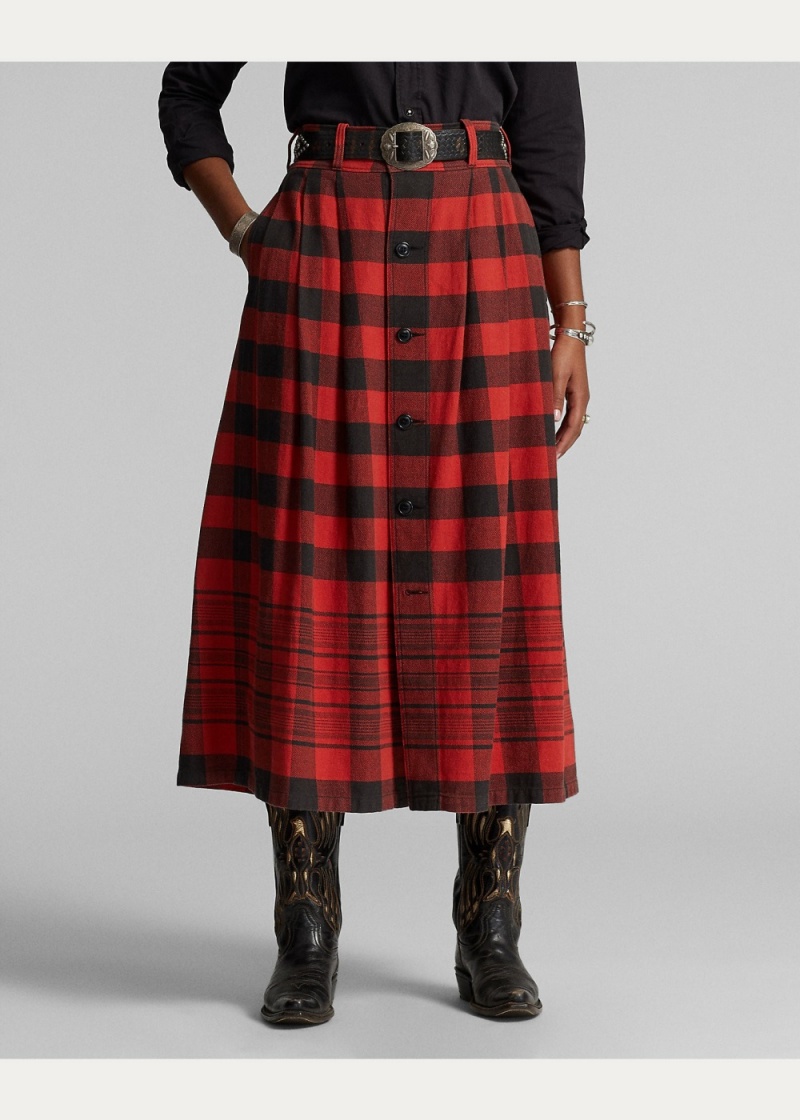 Falda Buffalo Check Algodon-Linen Mujer Negros | GEUI59463 - vista 3