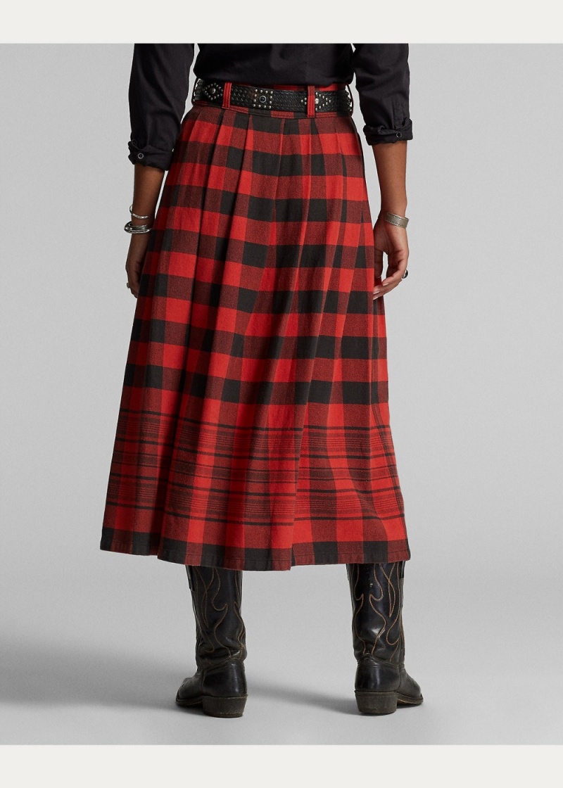 Falda Buffalo Check Algodon-Linen Mujer Negros | GEUI59463 - vista 4