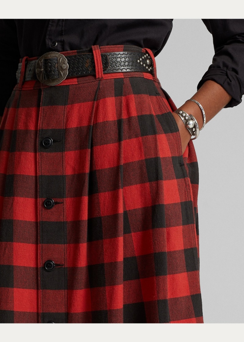 Falda Buffalo Check Algodon-Linen Mujer Negros | GEUI59463 - vista 5