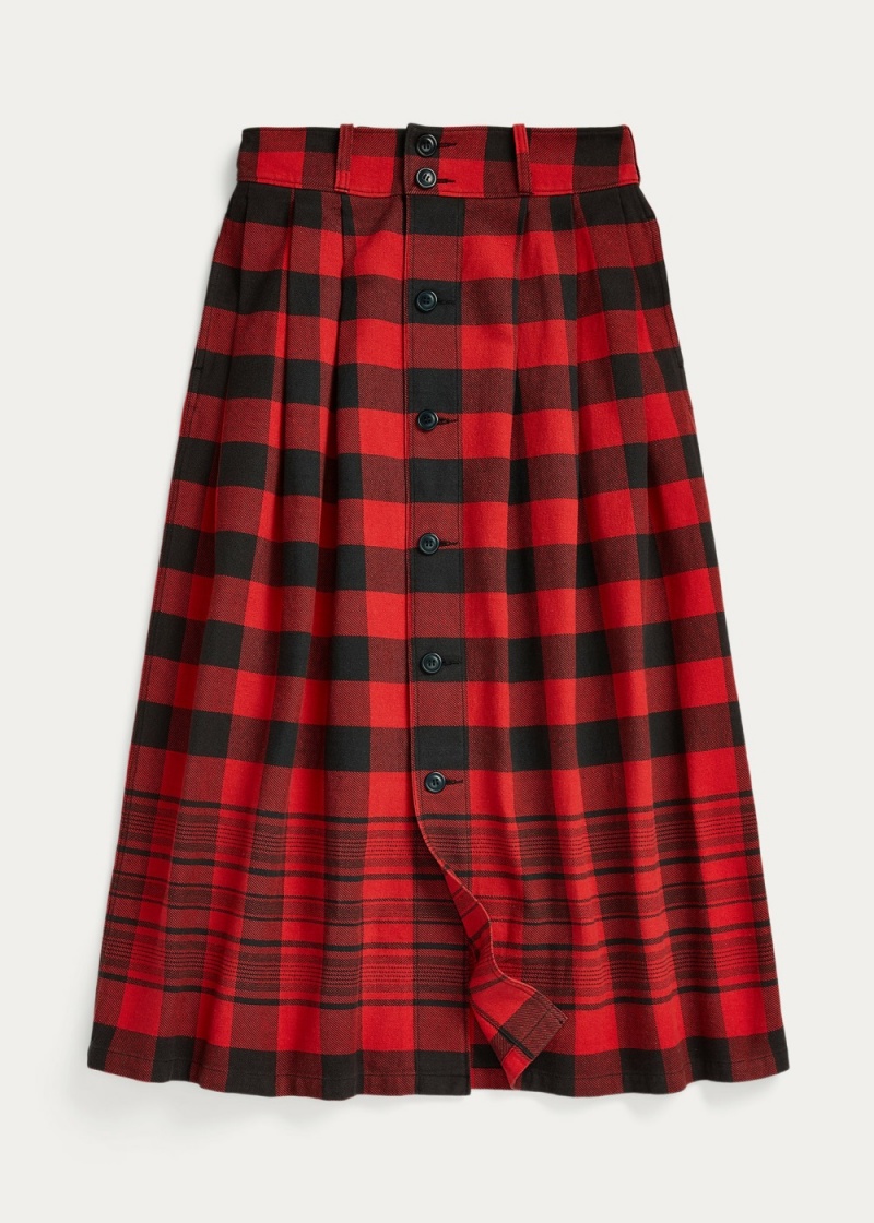 Falda Buffalo Check Algodon-Linen Mujer Negros | GEUI59463 - vista 1