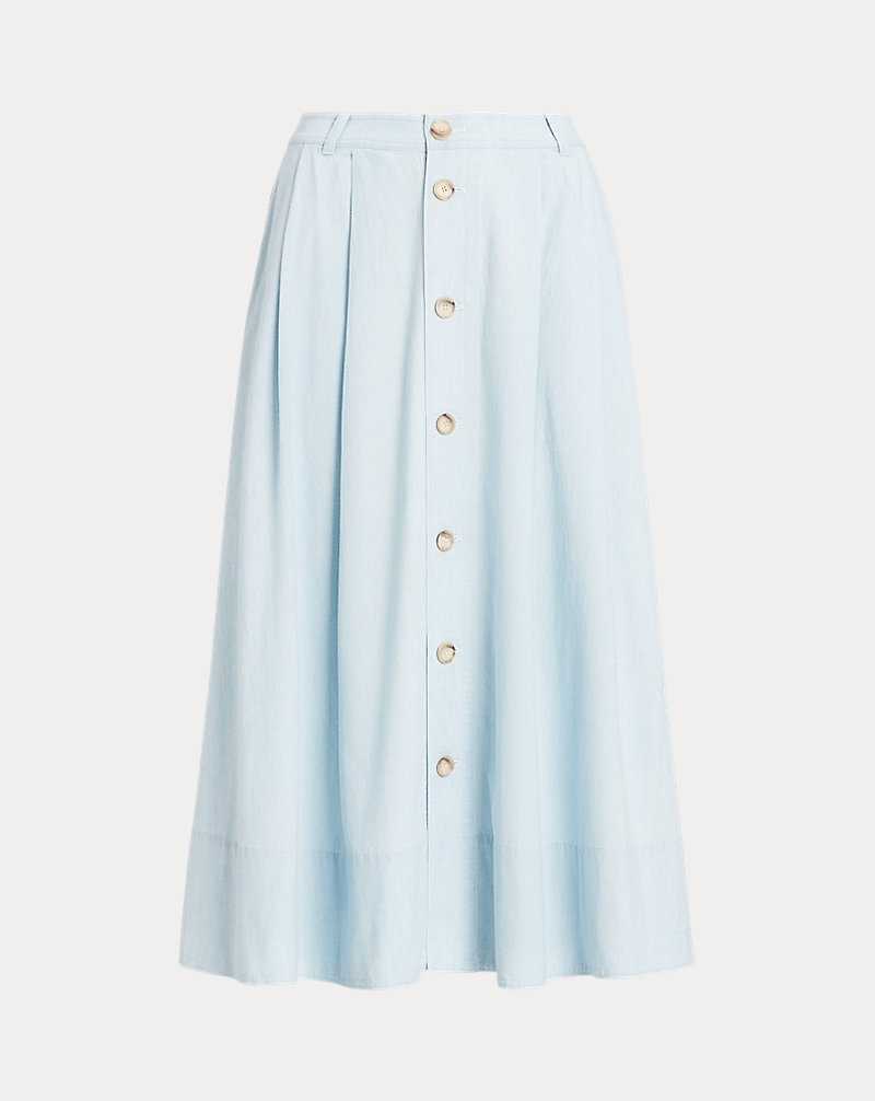 Falda Ralph Lauren Button-Front Chambray Mujer Chambray | SMEOAJR-56 - vista 2