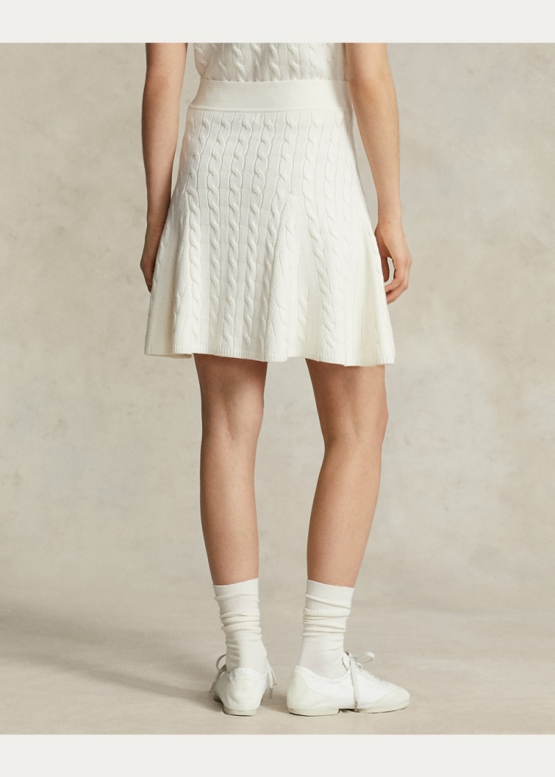 Falda Cable-Knit Lana-Cashmere Mujer Creme | CSPM13602 - vista 3