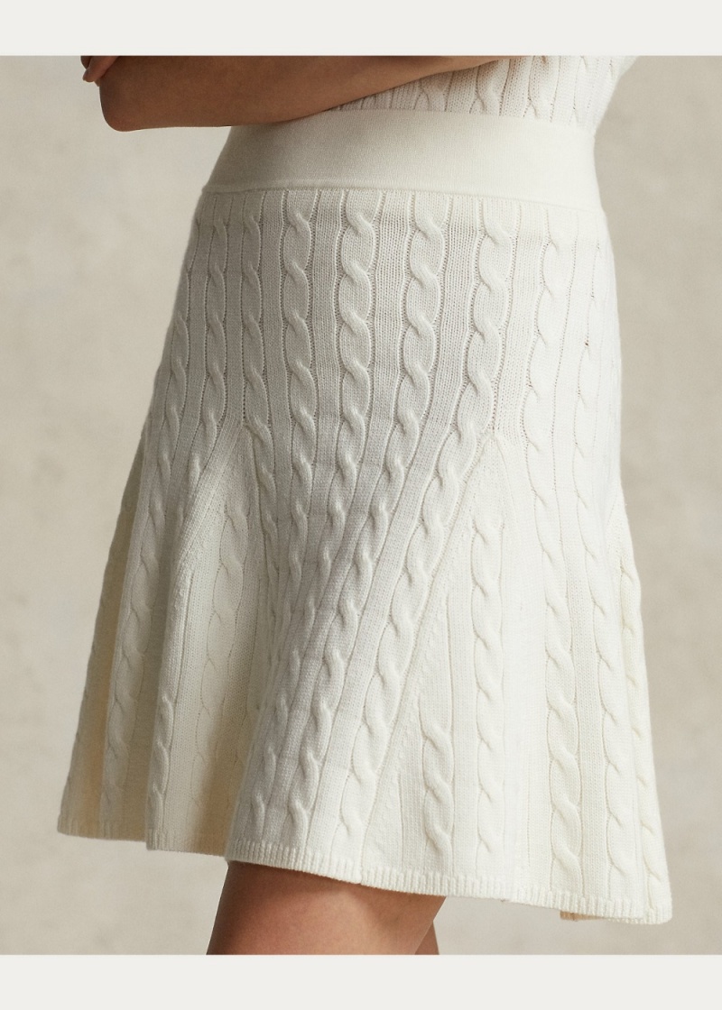 Falda Cable-Knit Lana-Cashmere Mujer Creme | CSPM13602 - vista 4