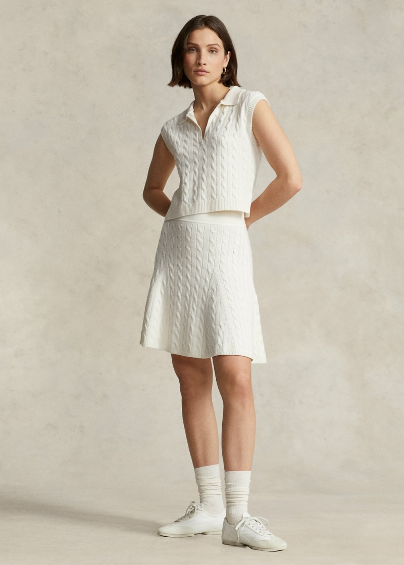 Falda Cable-Knit Lana-Cashmere Mujer Creme | CSPM13602 - vista 1