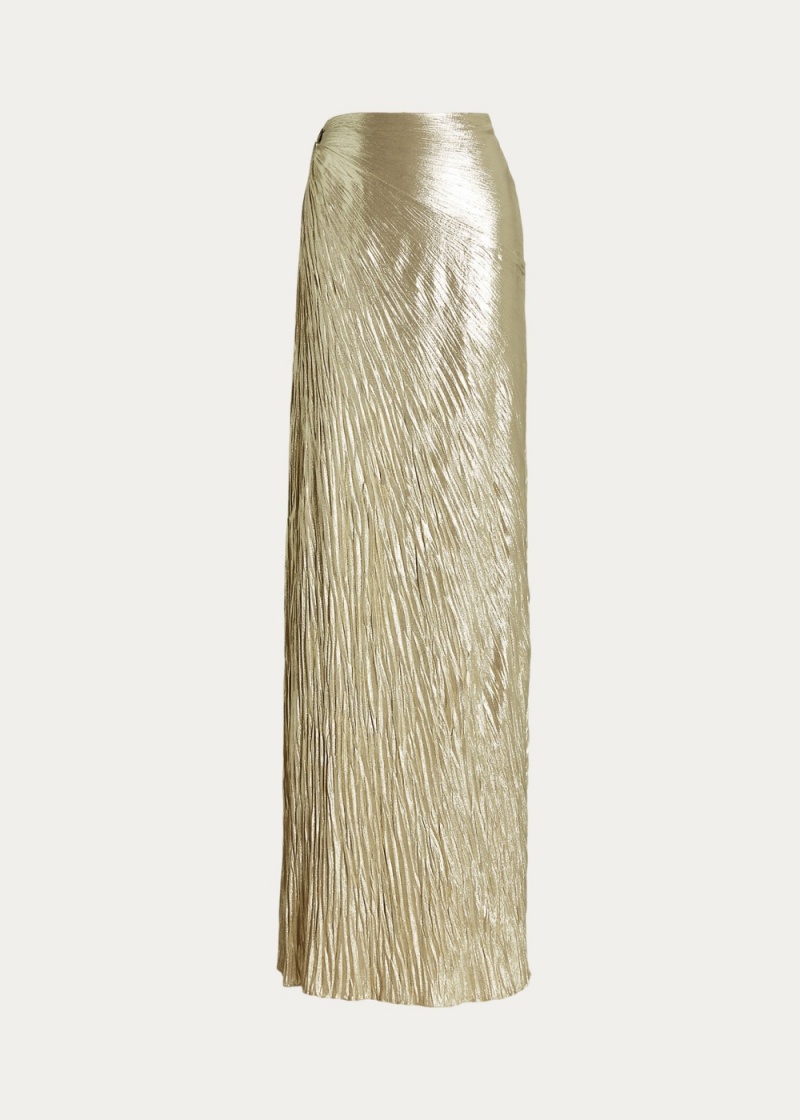 Falda Duvall Plisado Metallic Jersey Mujer Marrom | ZXBF17328 - vista 2