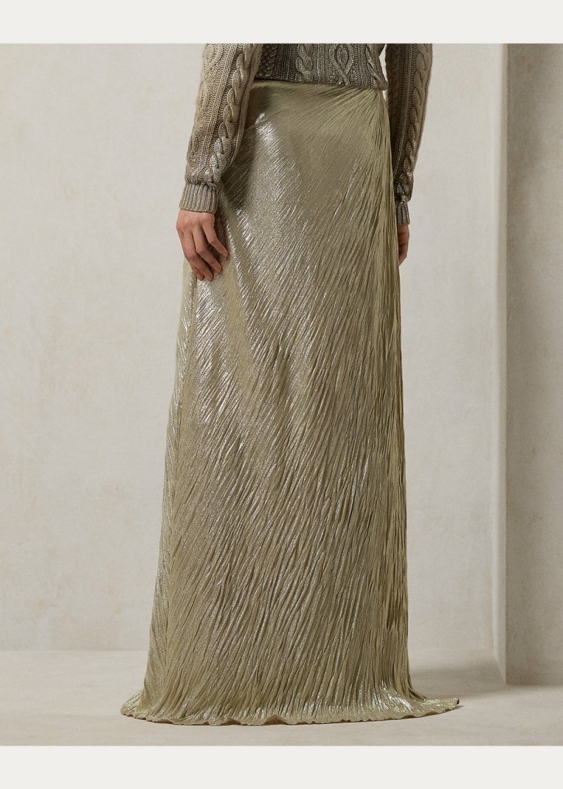 Falda Duvall Plisado Metallic Jersey Mujer Marrom | ZXBF17328 - vista 4