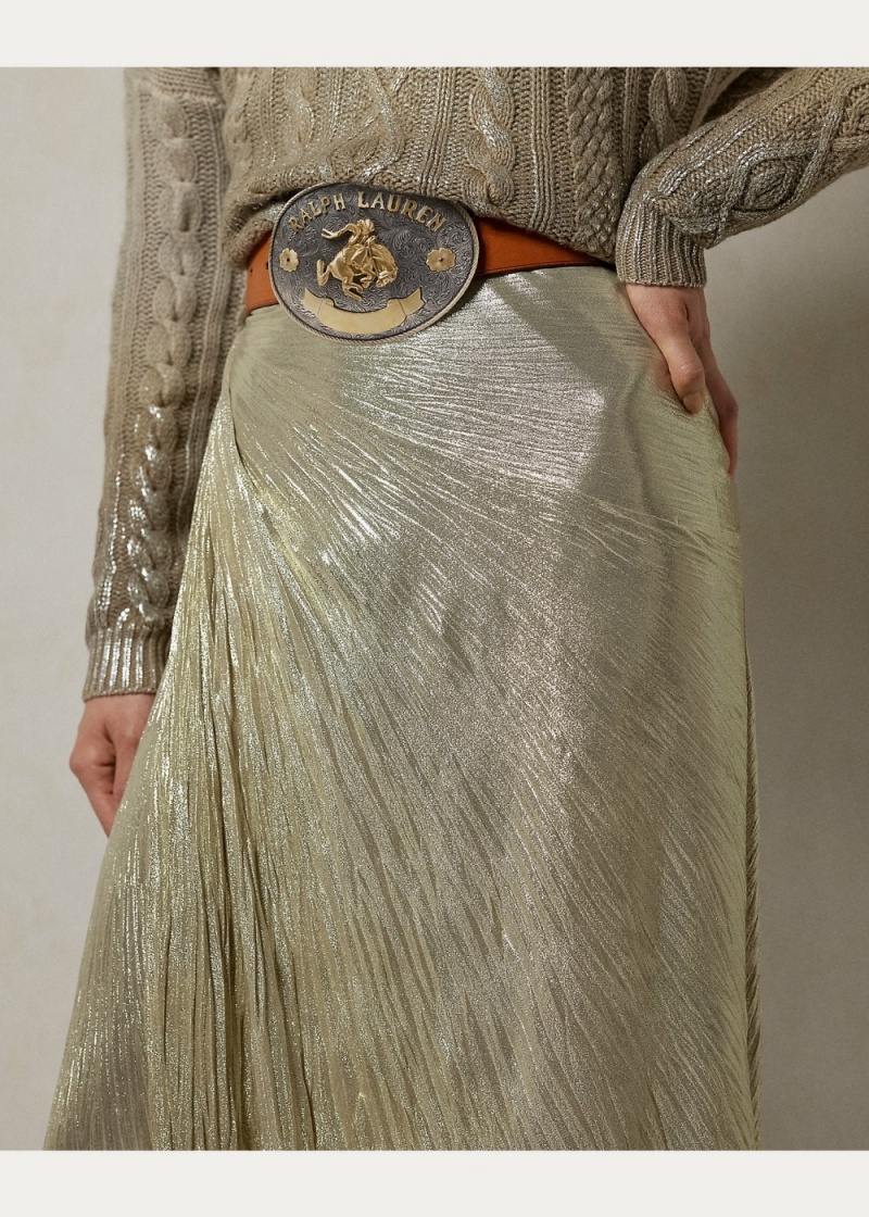 Falda Duvall Plisado Metallic Jersey Mujer Marrom | ZXBF17328 - vista 5