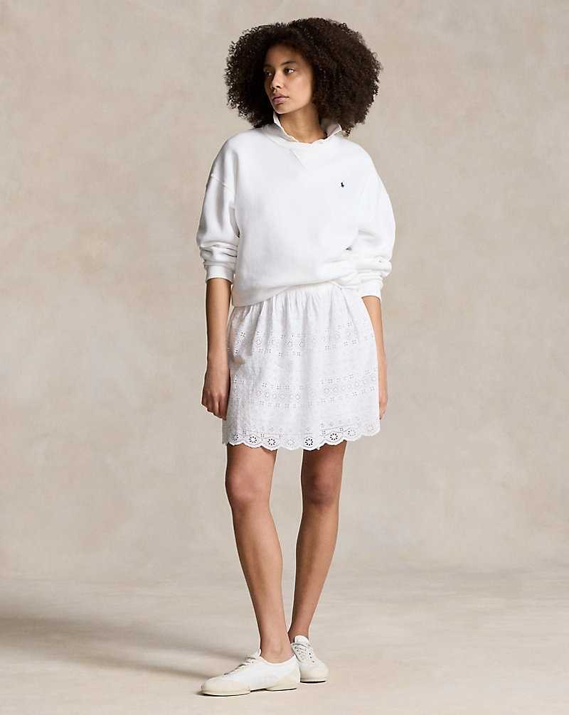 Falda Ralph Lauren Eyelet Cotton Miniskirt Mujer Blancos | RPZQGEK-59 - vista 1