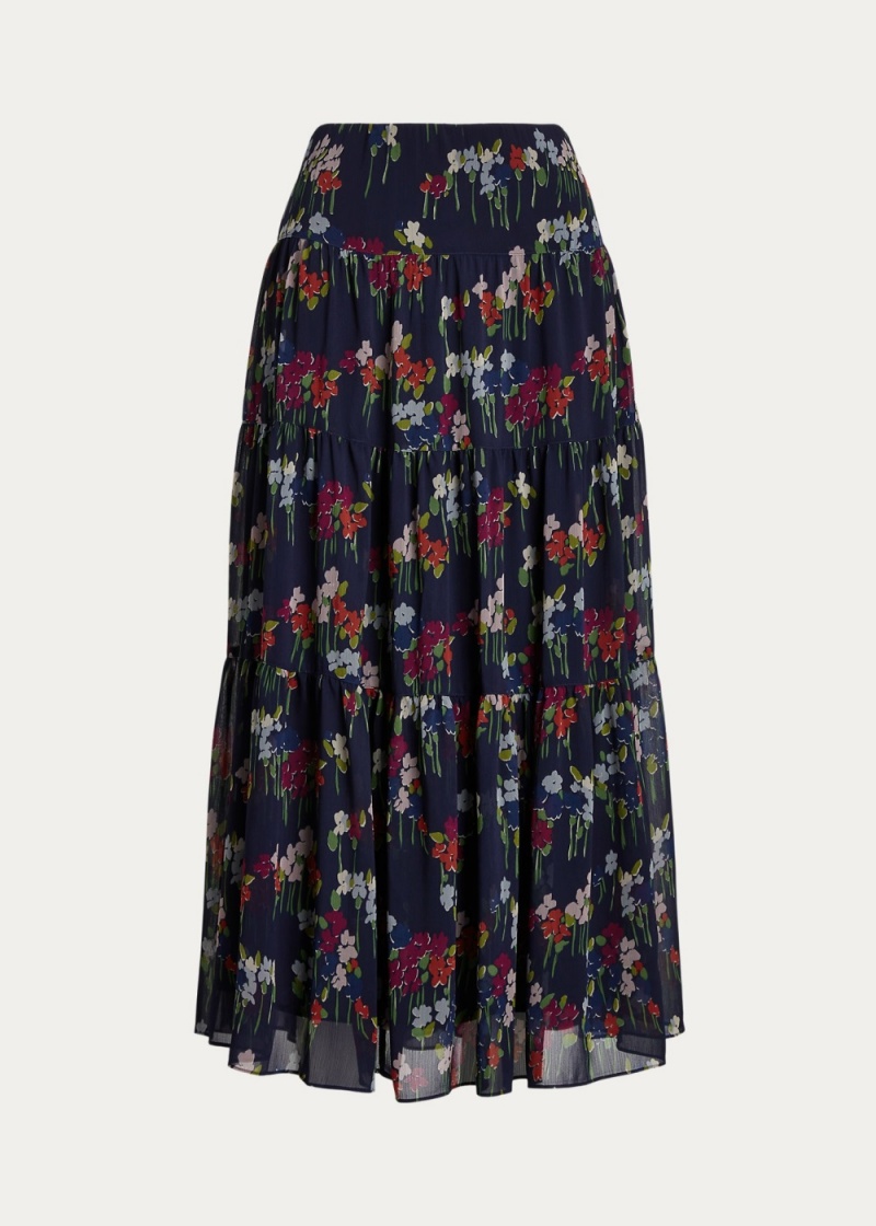 Falda Floral Crinkle Georgette Mujer Multicolor | NCFL02687 - vista 2